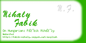 mihaly fabik business card